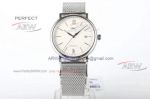  MKS factory Swiss Clone IWC Portofino White Dial Mesh Steel Bracelet